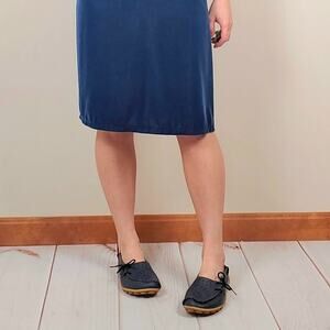 Cutout Leather Moccasins Blue 10 or 42